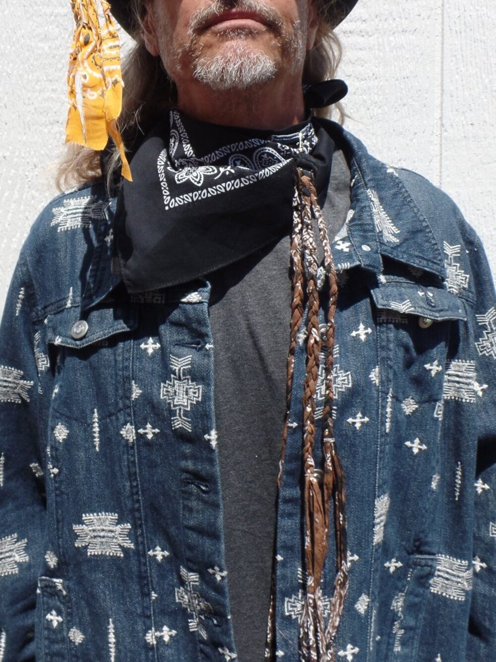 Hand Crated HANG Loose BANNDANA SWAG *DETACHABLE SWAG* BLACK - Picture 7 of 10